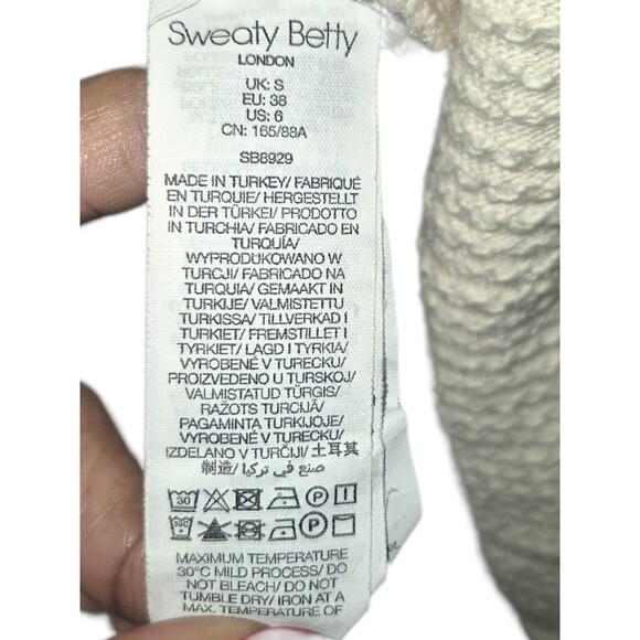 Sweaty Betty Rest Up Half Zip Pullover Preppy Mom Size 6 In Lily White (Ivory) - Picture 5 of 7